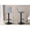 2er Set Barhocker HLO-CP254 Kunstleder ~ grau