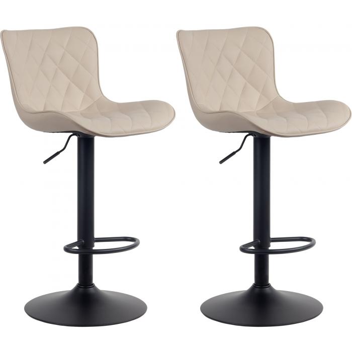 2er Set Barhocker HLO-CP255 Samt ~ creme