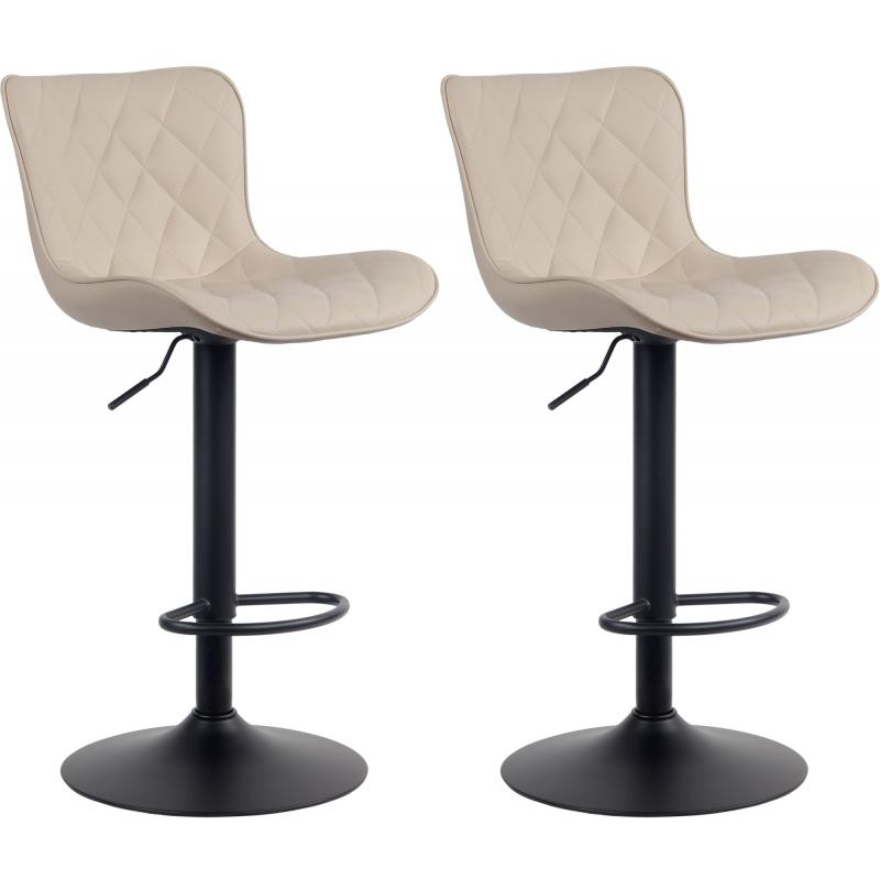 2er Set Barhocker HLO-CP255 Samt ~ creme