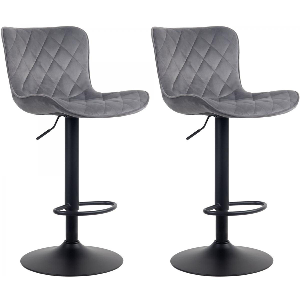 2er Set Barhocker HLO-CP255 Samt ~ dunkelgrau