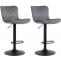 2er Set Barhocker HLO-CP255 Samt ~ dunkelgrau