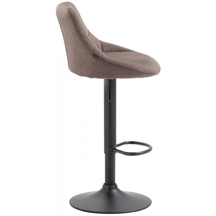 Barhocker HLO-CP30 Stoff schwarz ~ taupe