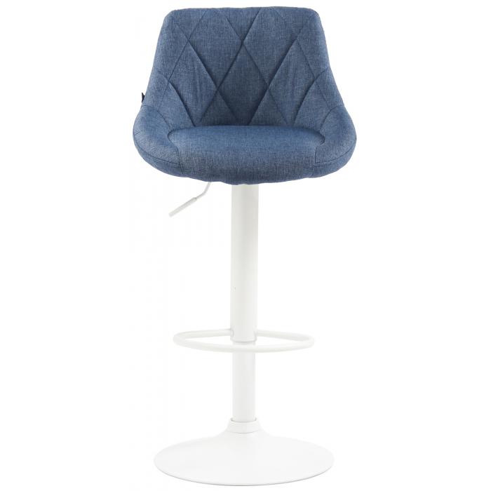 Barhocker HLO-CP30 Stoff wei ~ blau