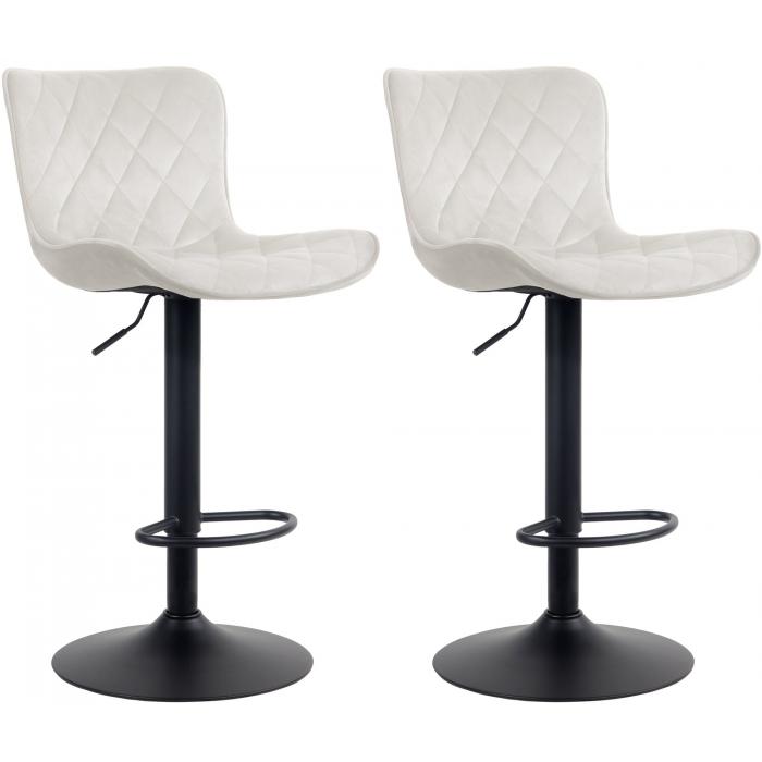 2er Set Barhocker HLO-CP255 Samt ~ creme