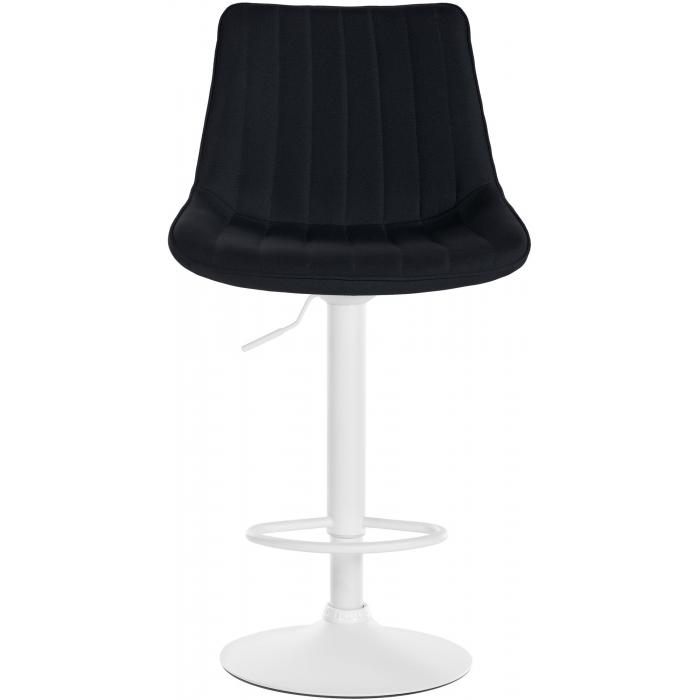 Barhocker HLO-CP295 Stoff wei ~ schwarz