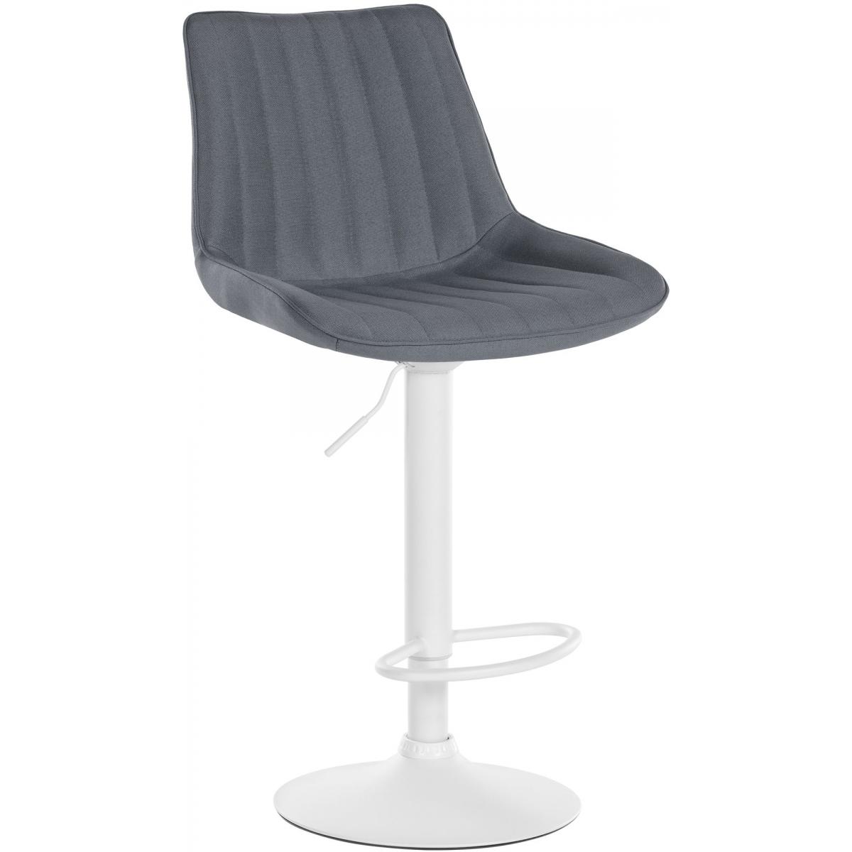 Barhocker HLO-CP295 Stoff wei ~ grau