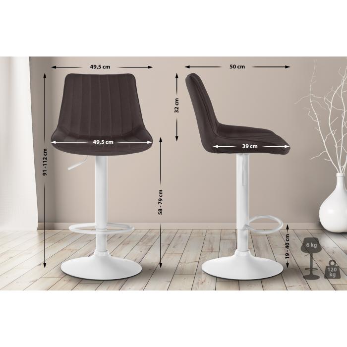 Barhocker HLO-CP295 Stoff wei ~ taupe