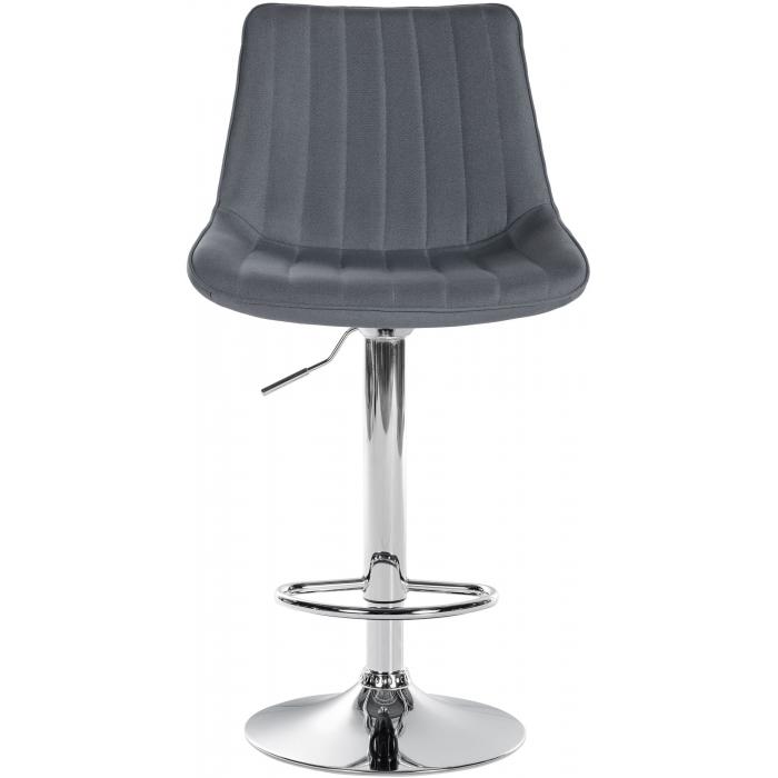 Barhocker HLO-CP295 Stoff chrom ~ grau