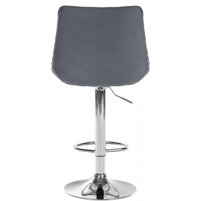Barhocker HLO-CP295 Stoff chrom ~ grau
