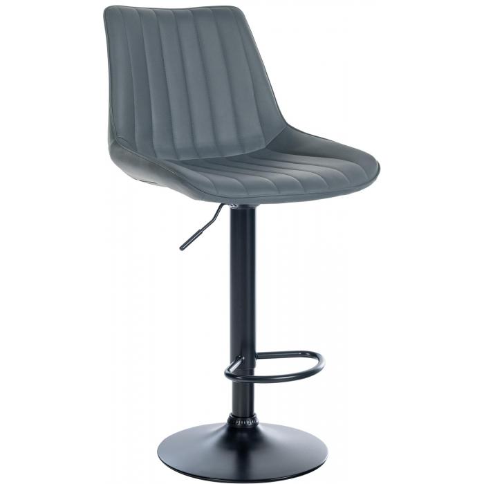 Barhocker HLO-CP294 Kunstleder schwarz ~ grau