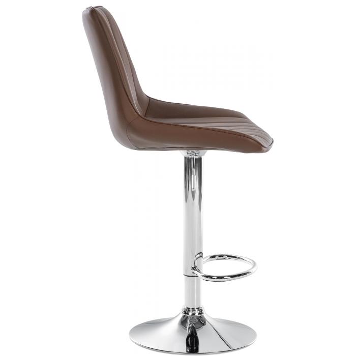 Barhocker HLO-CP294 Kunstleder chrom ~ braun