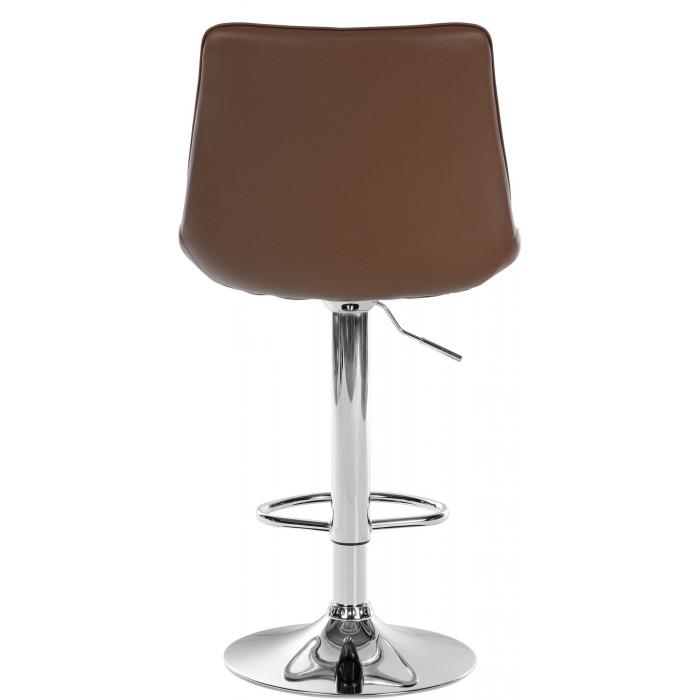 Barhocker HLO-CP294 Kunstleder chrom ~ braun