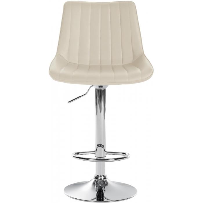 Barhocker HLO-CP294 Kunstleder chrom ~ creme