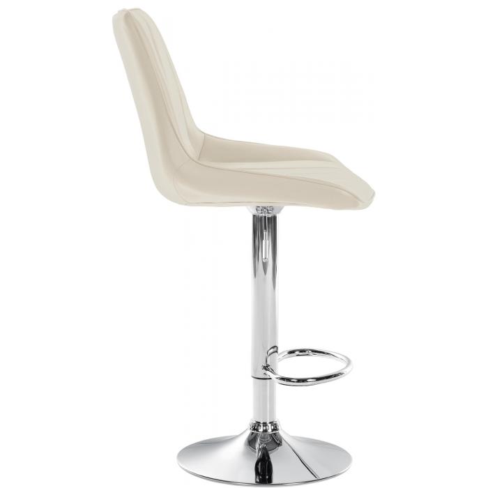 Barhocker HLO-CP294 Kunstleder chrom ~ creme
