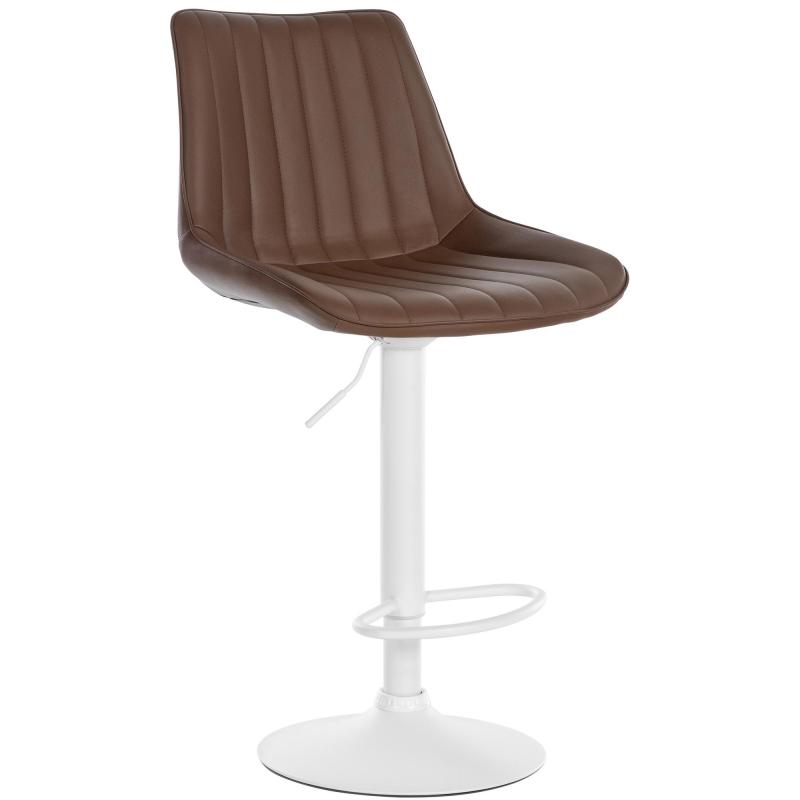 Barhocker HLO-CP294 Kunstleder wei ~ braun