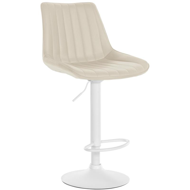 Barhocker HLO-CP294 Kunstleder wei ~ creme