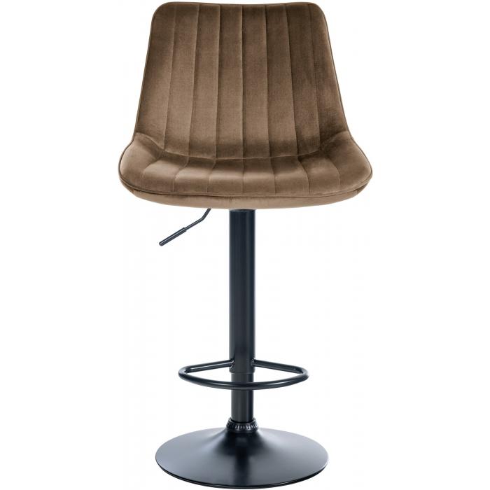 Barhocker HLO-CP296 Samt schwarz ~ braun