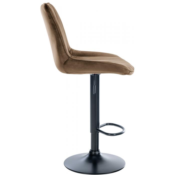 Barhocker HLO-CP296 Samt schwarz ~ braun