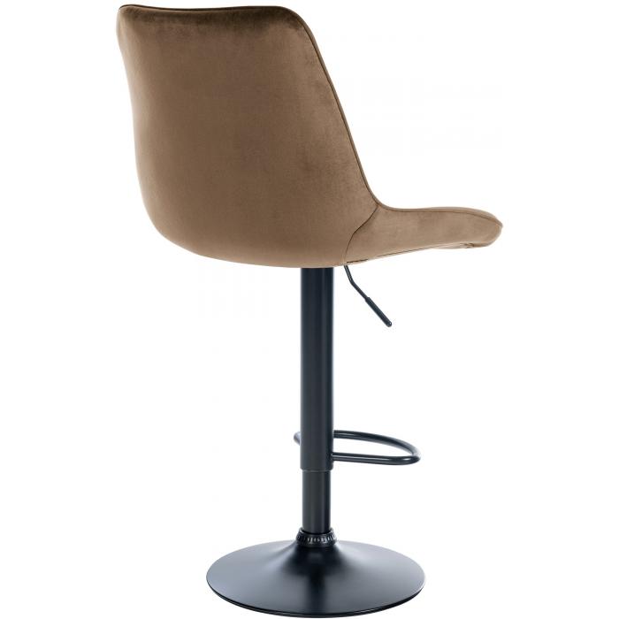 Barhocker HLO-CP296 Samt schwarz ~ braun
