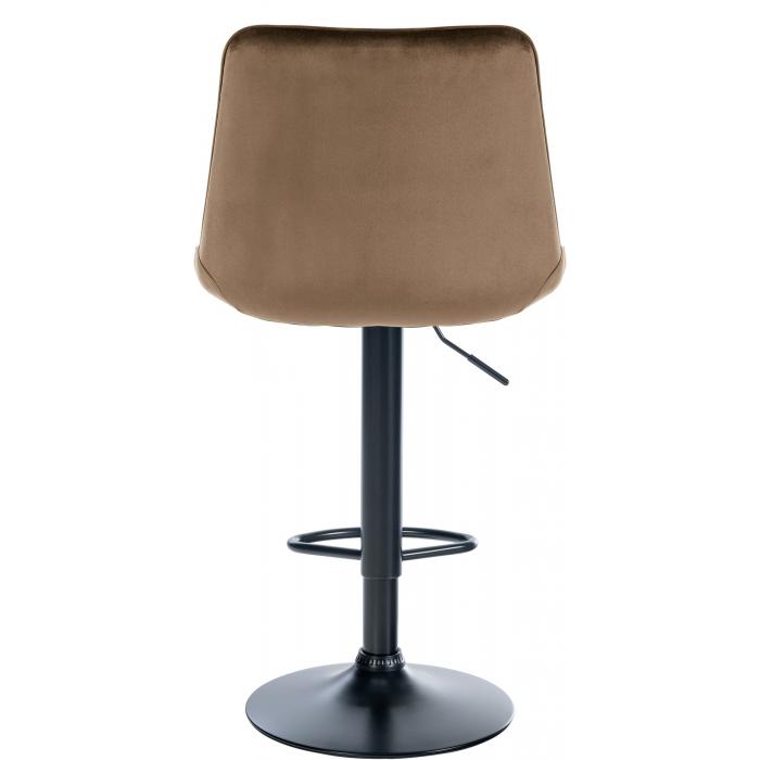 Barhocker HLO-CP296 Samt schwarz ~ braun
