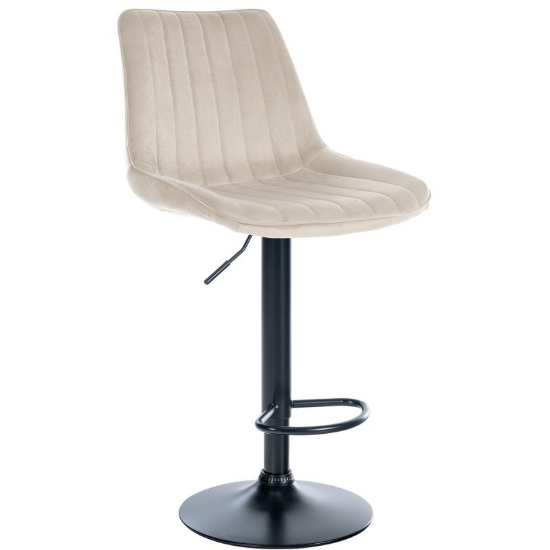 Barhocker HLO-CP296 Samt schwarz ~ creme