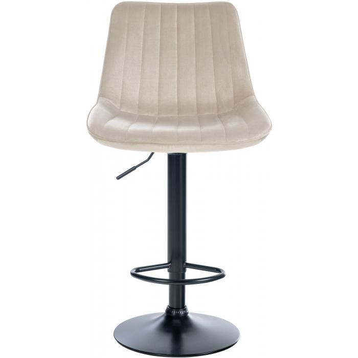 Barhocker HLO-CP296 Samt schwarz ~ creme
