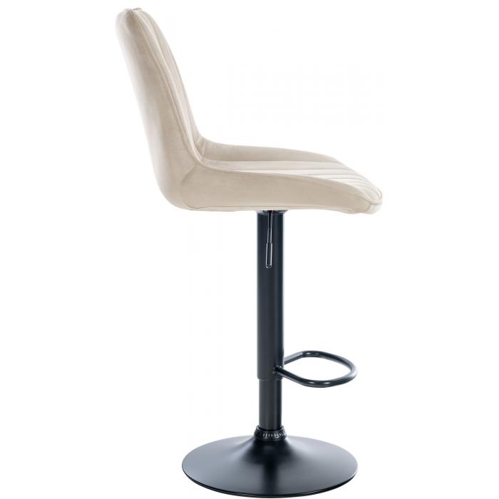 Barhocker HLO-CP296 Samt schwarz ~ creme