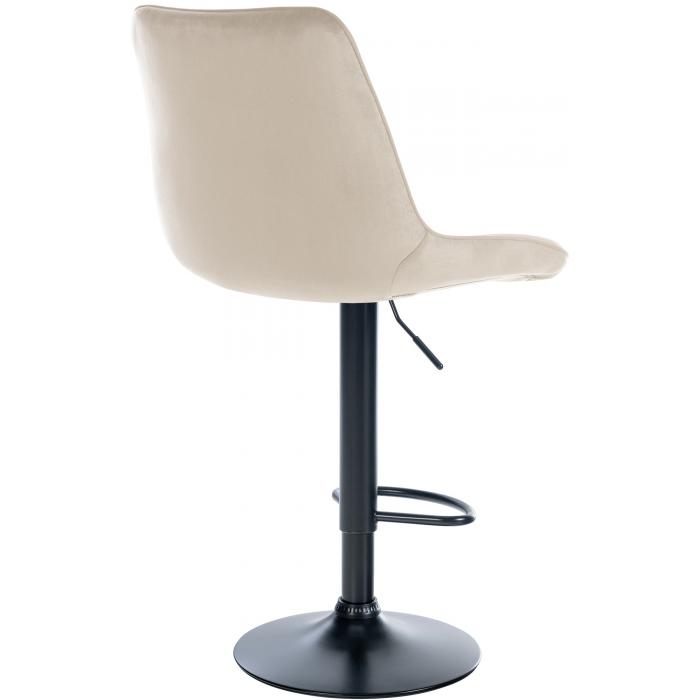 Barhocker HLO-CP296 Samt schwarz ~ creme