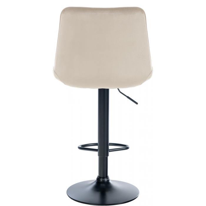 Barhocker HLO-CP296 Samt schwarz ~ creme