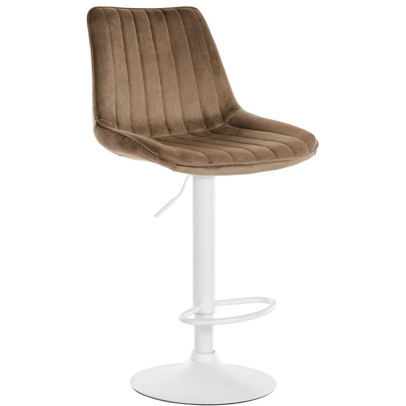 Barhocker HLO-CP296 Samt wei ~ braun