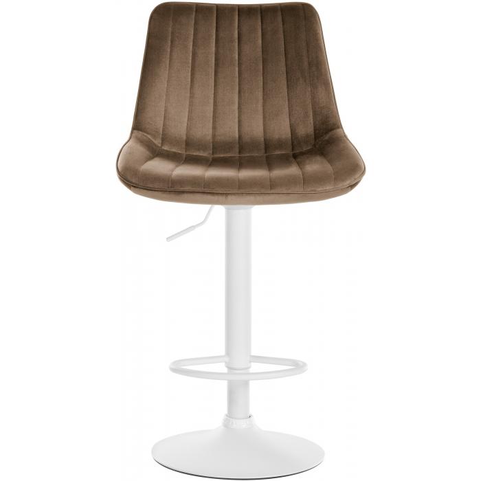 Barhocker HLO-CP296 Samt wei ~ braun