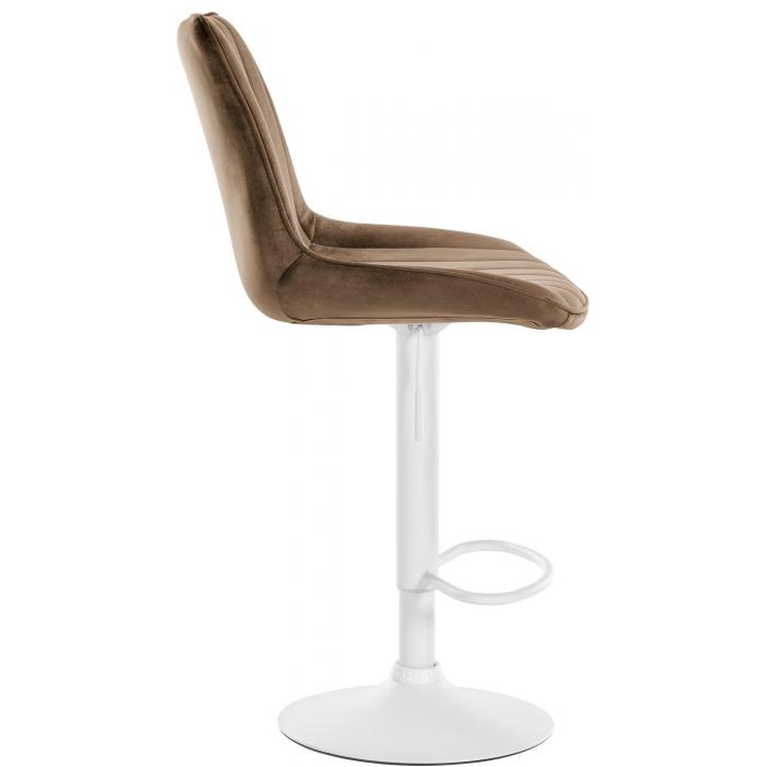 Barhocker HLO-CP296 Samt wei ~ braun