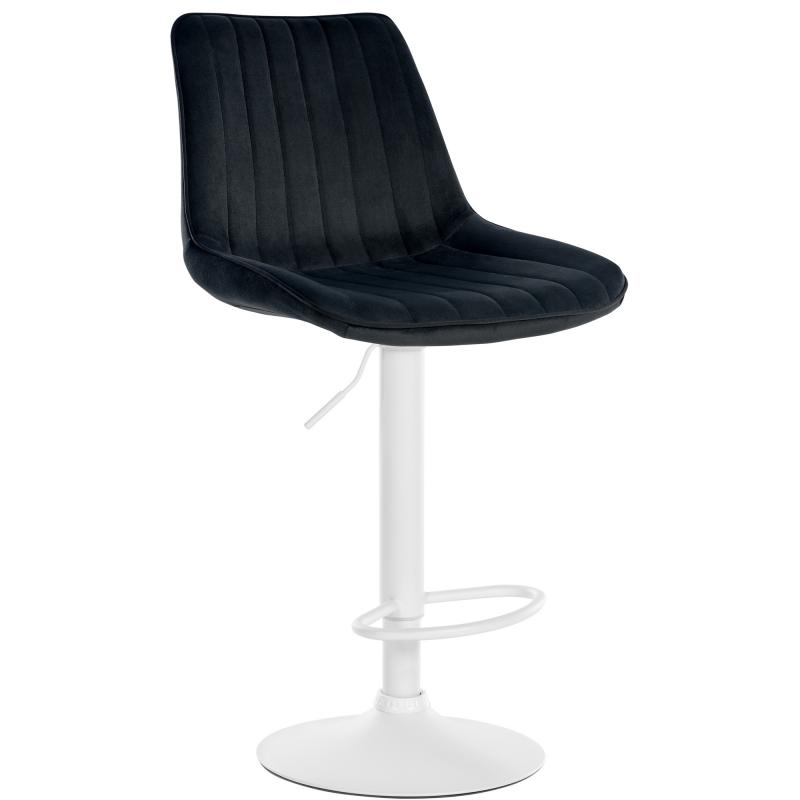 Barhocker HLO-CP296 Samt wei ~ schwarz