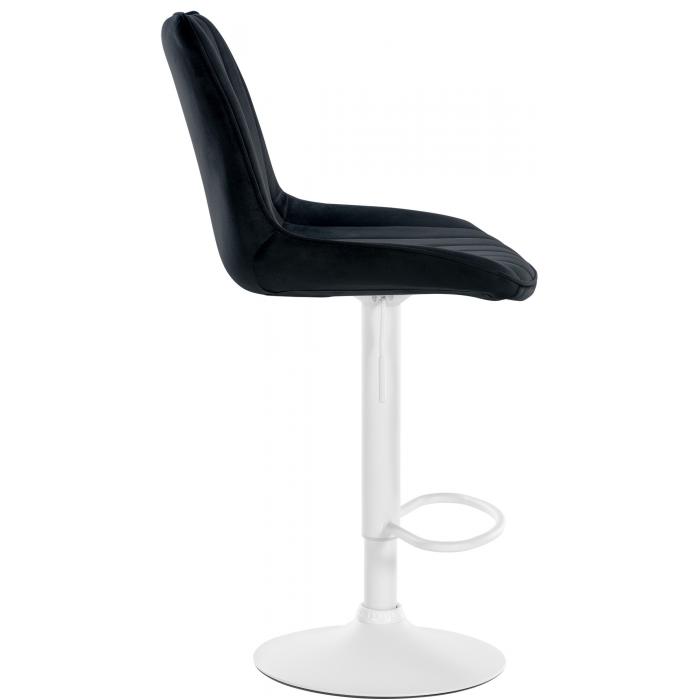 Barhocker HLO-CP296 Samt wei ~ schwarz