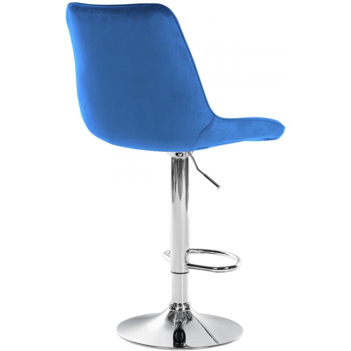 Barhocker HLO-CP296 Samt chrom ~ blau