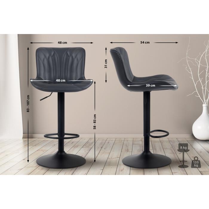 Barhocker HLO-CP269 Kunstleder ~ schwarz
