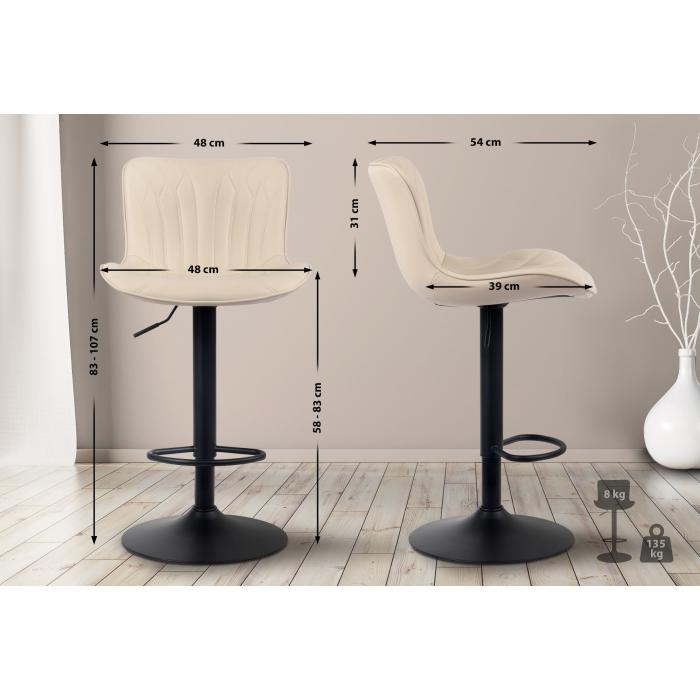 Barhocker HLO-CP269 Kunstleder ~ creme