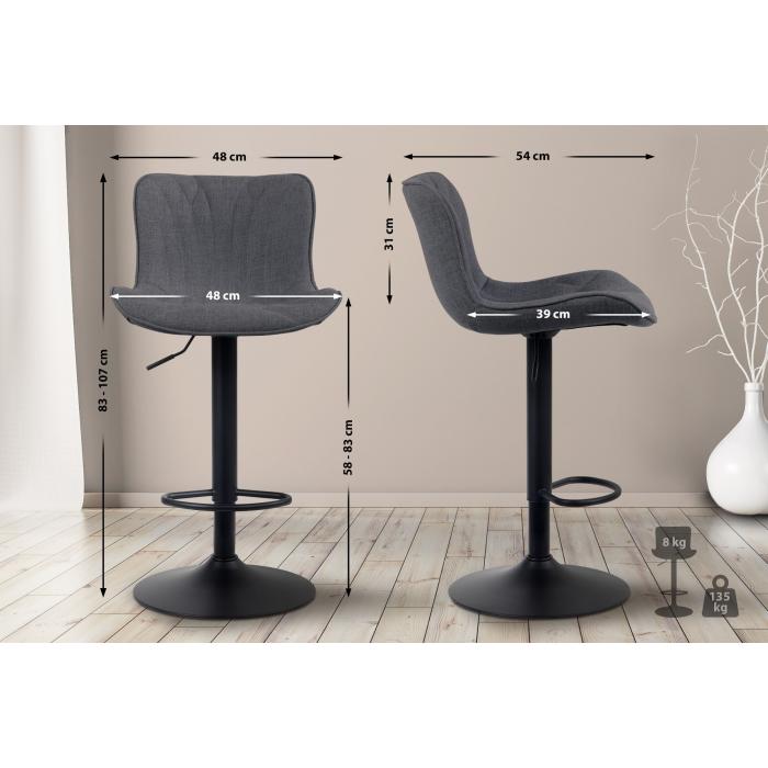 Barhocker HLO-CP271 Stoff ~ schwarz