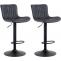 2er Set Barhocker HLO-CP269 Kunstleder ~ schwarz