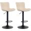 2er Set Barhocker HLO-CP269 Kunstleder ~ creme