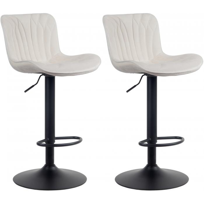 2er Set Barhocker HLO-CP270 Samt ~ creme