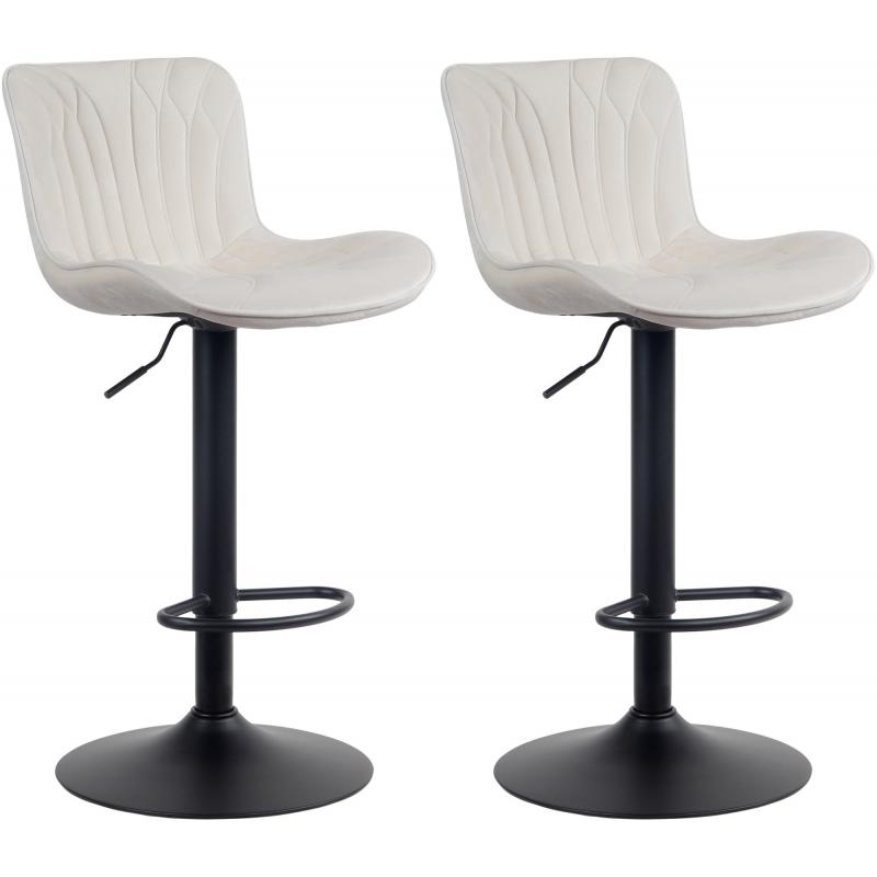 2er Set Barhocker HLO-CP270 Samt ~ creme