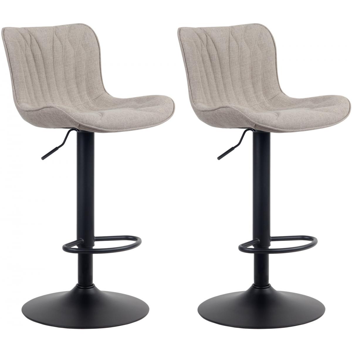 2er Set Barhocker HLO-CP271 Stoff ~ taupe