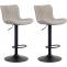 2er Set Barhocker HLO-CP271 Stoff ~ taupe