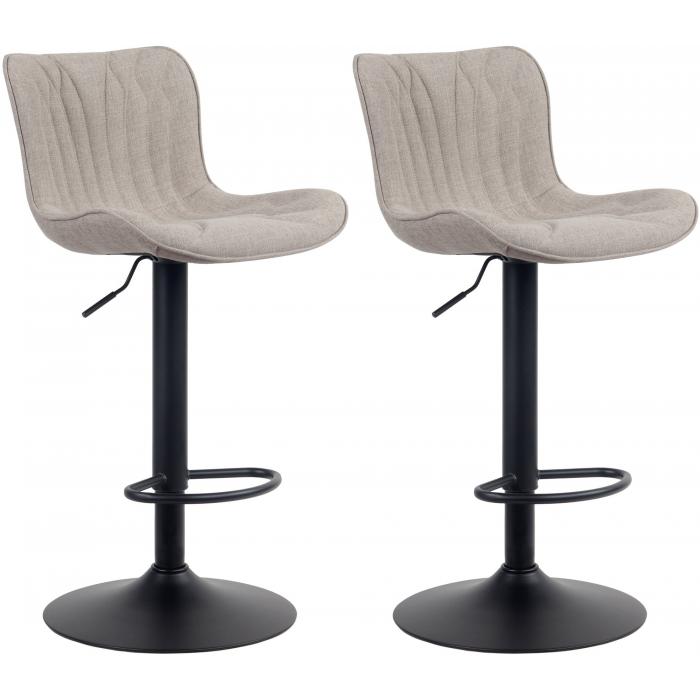 2er Set Barhocker HLO-CP271 Stoff ~ taupe