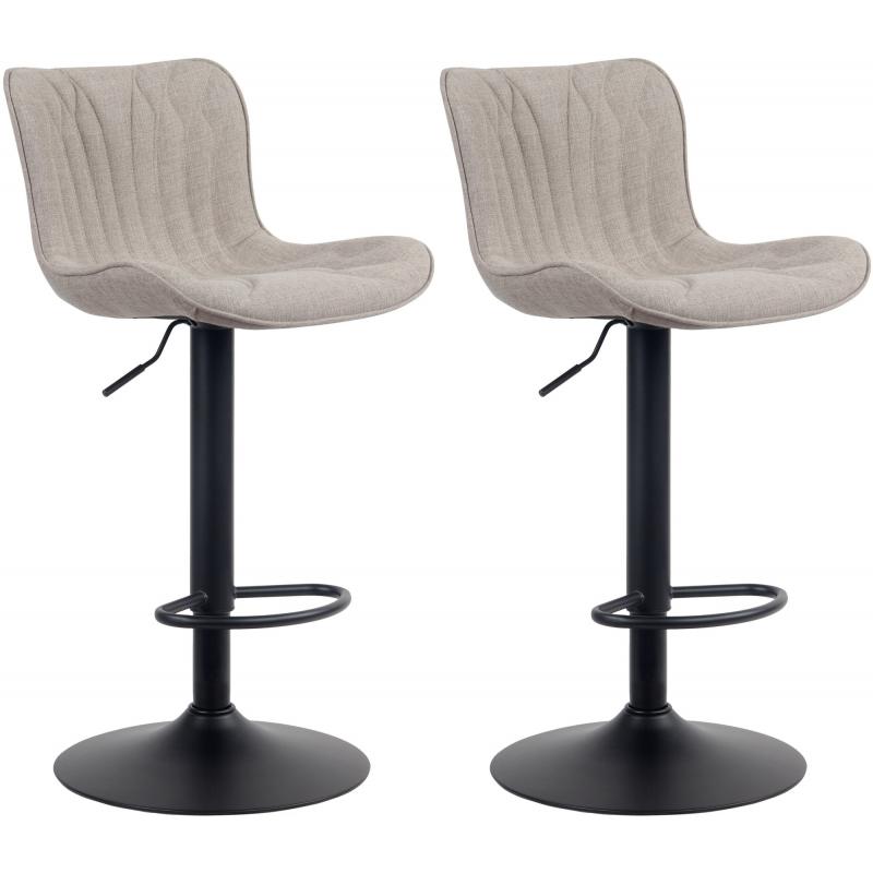 2er Set Barhocker HLO-CP271 Stoff ~ taupe
