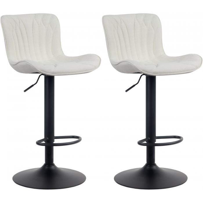 2er Set Barhocker HLO-CP271 Stoff ~ creme