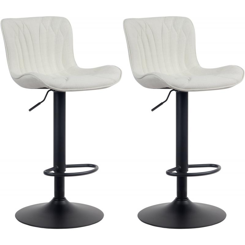 2er Set Barhocker HLO-CP271 Stoff ~ creme