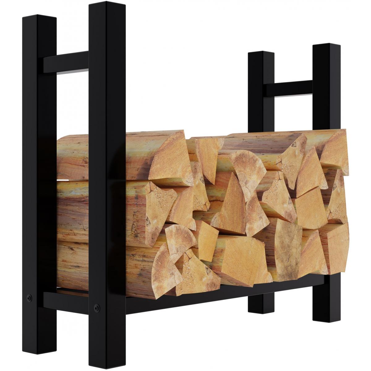 Kaminholzstnder HLO-CP28 eckig 30x80x80 cm ~ schwarz