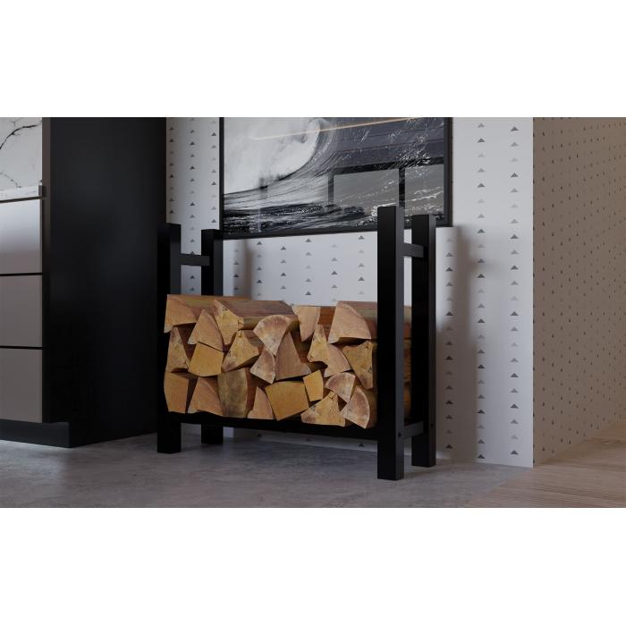 Kaminholzstnder HLO-CP28 eckig 30x80x80 cm ~ schwarz